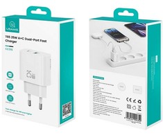Usams Įkroviklis jungiama į tinklą 25w 1xusb-a 1xusb-a fast charging balta