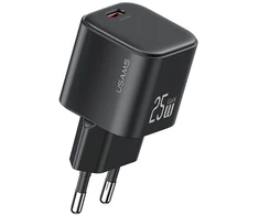 Įkroviklis USAMS JC Series CC289 25W GaN Mini Fast Įkroviklis USB-C juodos spalvos