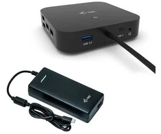 Stacja dokującą usb-c dual display docking station power delivery 100 w + I-tec universal charger 100 w