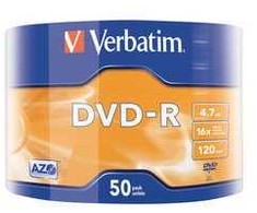 Verbatim Dvd-r 16x 4.7gb 50p sp matt Sidabrinis wrap 43788