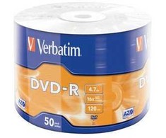 Verbatim Dvd-r 16x 4.7gb 50p sp matt Sidabrinis wrap 43788