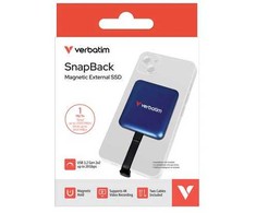 Kietasis diskas Mėlyna SSD diskas „Verbatim SnapBack Magnetic SSD“, 32075, 1000 GB, metaliko mėlyna spalva, „MagSave“, 2 USB-C kabeliai