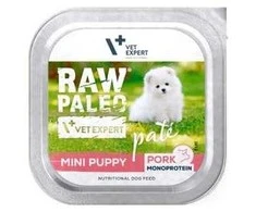 Vetexpert RAW PALEO Pâte Mini Puppy Pork – drėgnas ėdalas šunims – 150g