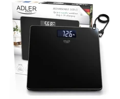 AD 8194 juodos vonios svarstyklės su USB-C jungtimi, įkraunamos, 180 kg, 100 g tikslumas