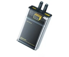WEKOME WP-325 Vanguard serija – 20 000 mAh super įkrovimas naudojant įmontuotą USB-C ir Lightning PD 20 W laidą + 22,5 W QC (juodas / skaidrus)