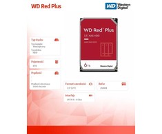 Sandisk HDD wd red plus wd60efpx (6 tb; 3,5"; 256 mb; 5400 aps./min.)