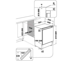 Whirlpool šaldytuvas-šaldiklis Montuojama wbuf011