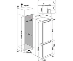 Whirlpool šaldytuvas-šaldiklis Montuojama whc18t322