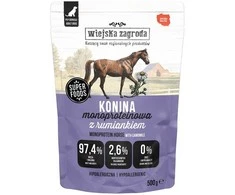Šunų Maistas - WIEJSKA ZAGRODA Monoproteininis Arklių Mėsa Drėgnas 500g