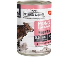 Kačių Maistas - WIEJSKA ZAGRODA Monoproteininis Jautienos Konservuotas 400g Be Gliuteno Be Grūdų
