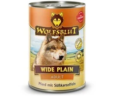 WOLFSBLUT Wide Plain Horse meat with sweet potatoes – drėgnas ėdalas šunims – 395g