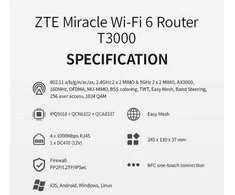 Maršrutizatorius zte t3000 wi-fi 6 router wi-fi jednostka idu