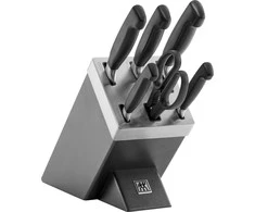 Zwilling Four Star 7 peilių rinkinys su bloku, pilkos spalvos