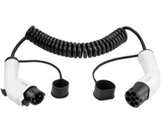 Spiralinis įkrovimo laidas Type 2 - Type 1 - ( 32A, 1 Fazė, 6,6KW )