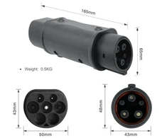 Type 2 - Type 1 adapteris be laido, 32A