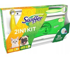 SWIFFER rinkinys: grindų šepetys + 8 šluostės + dulkių šluotelė
