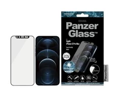 Panzer Glass PanzerGlass E2E mikrolūžių antibakterinis stiklas su fotoaparato dangteliu su Swarovski kristalu Apple iPhone 12 Pro Max - su Juodas rėmeliu
