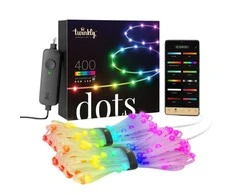 Lubinis šviestuvas „Twinkly Dots“ išmaniosios LED lemputės, 400 RGB (daugiaspalvės), 20 m, permatomas RGB laidas, 16 mln.+ spalvų