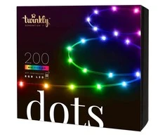 Lubinis šviestuvas „Twinkly Dots“ išmanusis LED šviestuvas 200 RGB, 10 m, juodas laidas | Daugiaspalvis