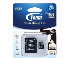 TEAM GROUP TUSDH8GCL1003 „Team Group“ atminties kortelė Micro SDHC 8GB 10 klasė + adapteris