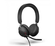 Jabra Evolve2 40 MS Stereo ausinės, Su laidu, Juodos