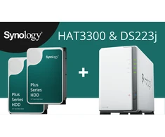 Serveris Bundle SYNOLOGY DS223J 2-bay NAS + 2xHAT3300-4T HDD