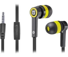 DEFENDER Ausinės mobiliems įrenginiams Pulse 420 juodas + geltona į ausis įkišamos