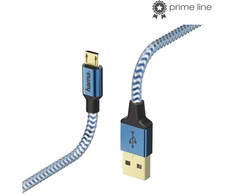 HAMA Reflective Charging/Data Cable Micro-USB 1.5 m mėlynas