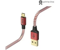 HAMA atspindintis įkrovimo/duomenų kabelis Micro-USB 1,5 m raudonas