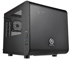 THERMALTAKE Core V1 Mini-ITX Case 2x USB 3.0 ir 1x HD Audio I/O jungtis viršuje, vienas iš anksto įdiegtas 200 mm ventiliatorius