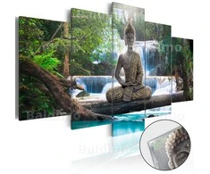 Artgeist Akrilo stiklo paveikslas - Buddha and Waterfall
