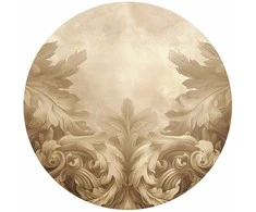 Artgeist Apvalus fototapetas - Carved ornaments in shades of sepia