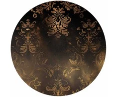 Artgeist Apvalus fototapetas - Dark baroque patterns with auksinis accents