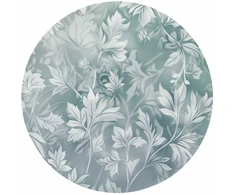 Artgeist Apvalus fototapetas - Distressed floral patterns in muted turquoises