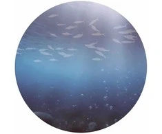 Artgeist Apvalus fototapetas - Fish in the depths