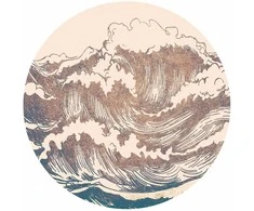 Artgeist Apvalus fototapetas - Giant waves