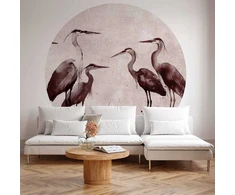 Artgeist Apvalus fototapetas - Herons painted with ink