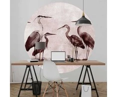 Artgeist Apvalus fototapetas - Herons painted with ink
