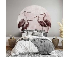 Artgeist Apvalus fototapetas - Herons painted with ink
