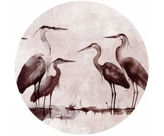 Artgeist Apvalus fototapetas - Herons painted with ink
