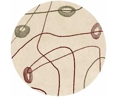 Artgeist Apvalus fototapetas - Lines and shapes – bead labyrinth on a pale washed background
