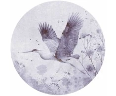 Artgeist Apvalus fototapetas - Majestic flight - a crane in flight in monochrome
