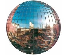 Artgeist Apvalus fototapetas - Platinum disco ball