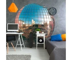 Artgeist Apvalus fototapetas - Platinum disco ball