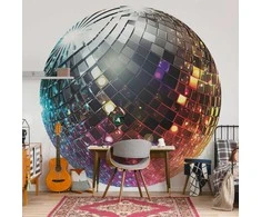 Artgeist Apvalus fototapetas - Sidabrinis disco ball