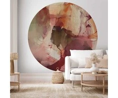 Artgeist Apvalus fototapetas - Spring composition – transparencies and forms in watercolor style