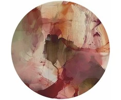 Artgeist Apvalus fototapetas - Spring composition – transparencies and forms in watercolor style