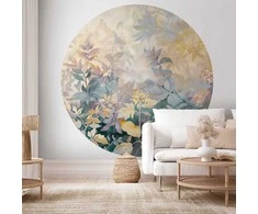 Artgeist Apvalus fototapetas - Tapestry pattern with colourful flowers