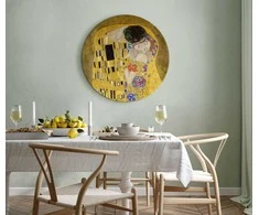 Artgeist Apvalus paveikslas ant drobės - Gustav Klimt – Kiss