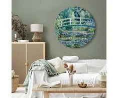 Artgeist Apvalus paveikslas ant drobės - Claude Monet – Footbridge in Giverny